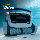 Dolphin Explorer E70 Pool Robot with included Dolphin Universal Caddy, Wi-Fi, and Waterline Cleaning
